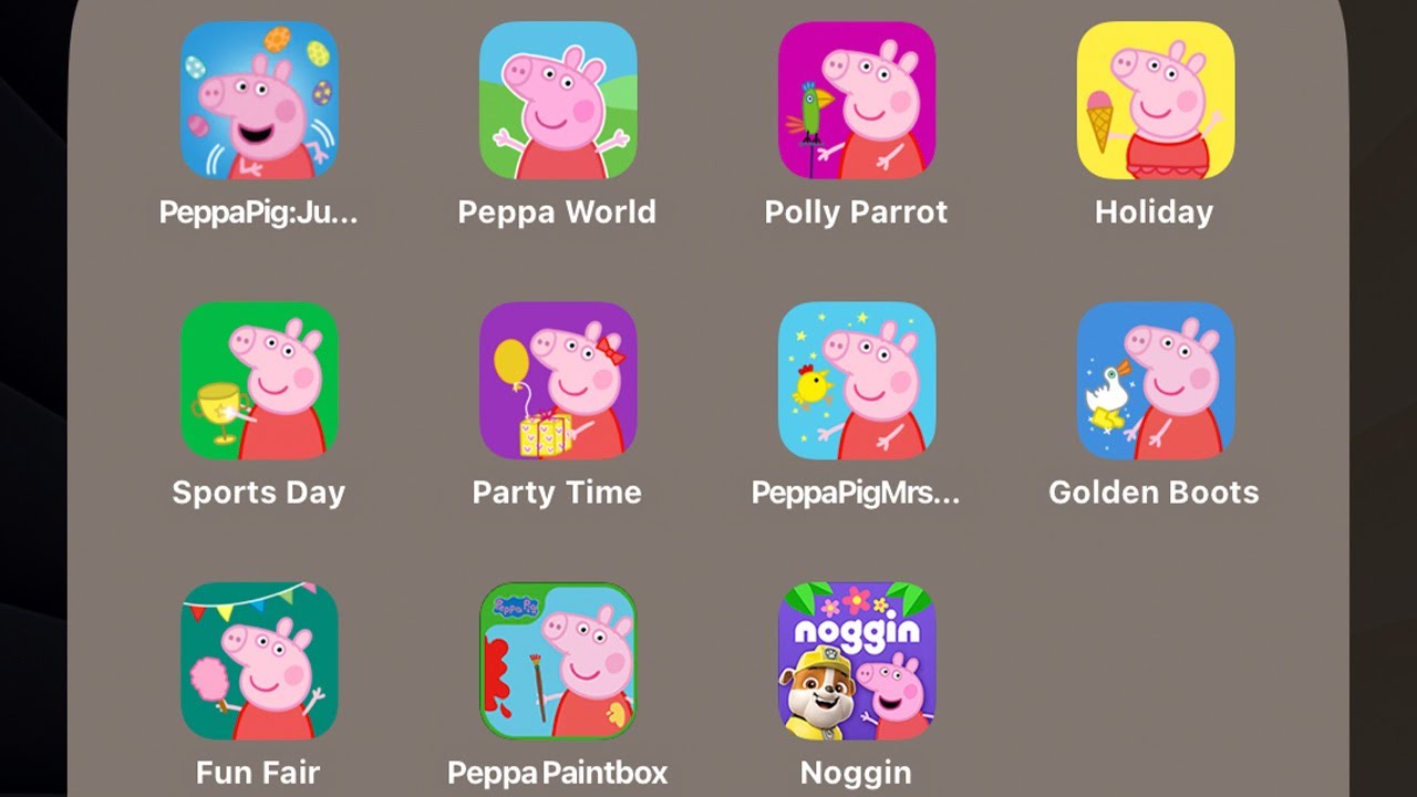 Все 10 мобильных игр Peppa Pig (iOS, Android) Polly Parrot, Jump & Giggle, Fun Fair, Peppa Paintbox
