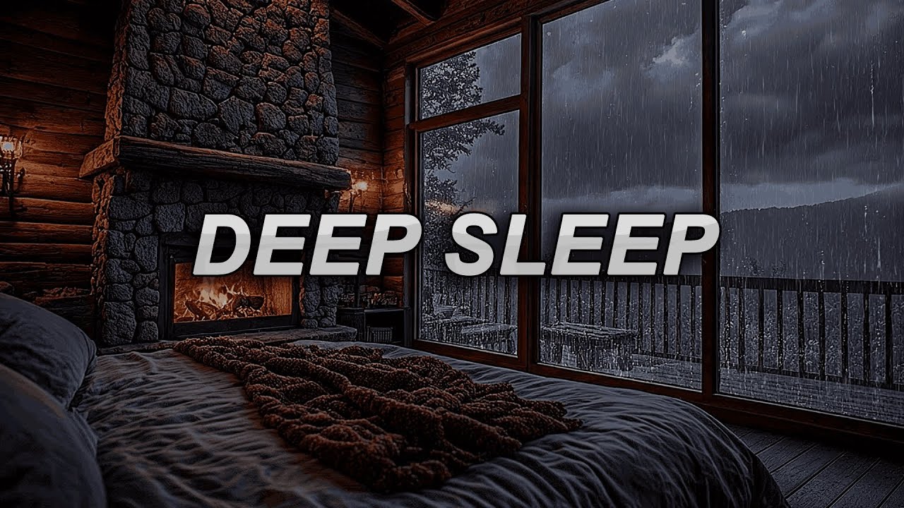 Sleep Instantly: Rain Music Sleep Piano in a Warmest Cabin 🏠
