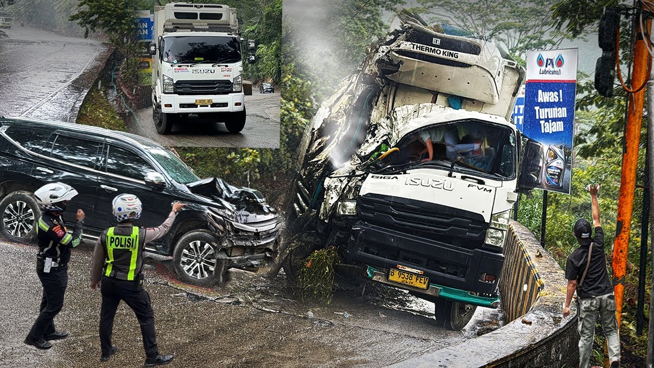 FATAL !!! BENTURAN KERAS KABIN TRUK SAMPAI HANCUR, Insiden Paling Mengerikan di Sitinjau Lauik