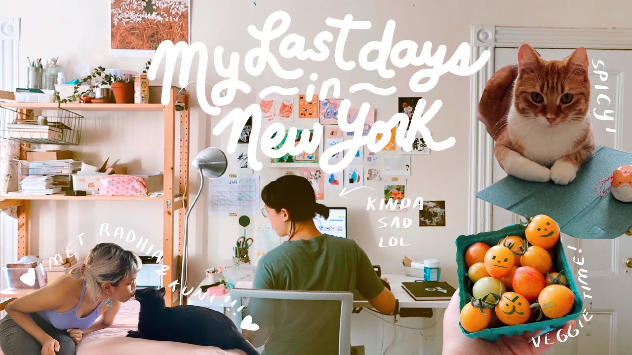 studio vlog 31 ★彡 my last days in nyc, chill summer days, & I met radhia!! 🥬🧋🍰🌷
