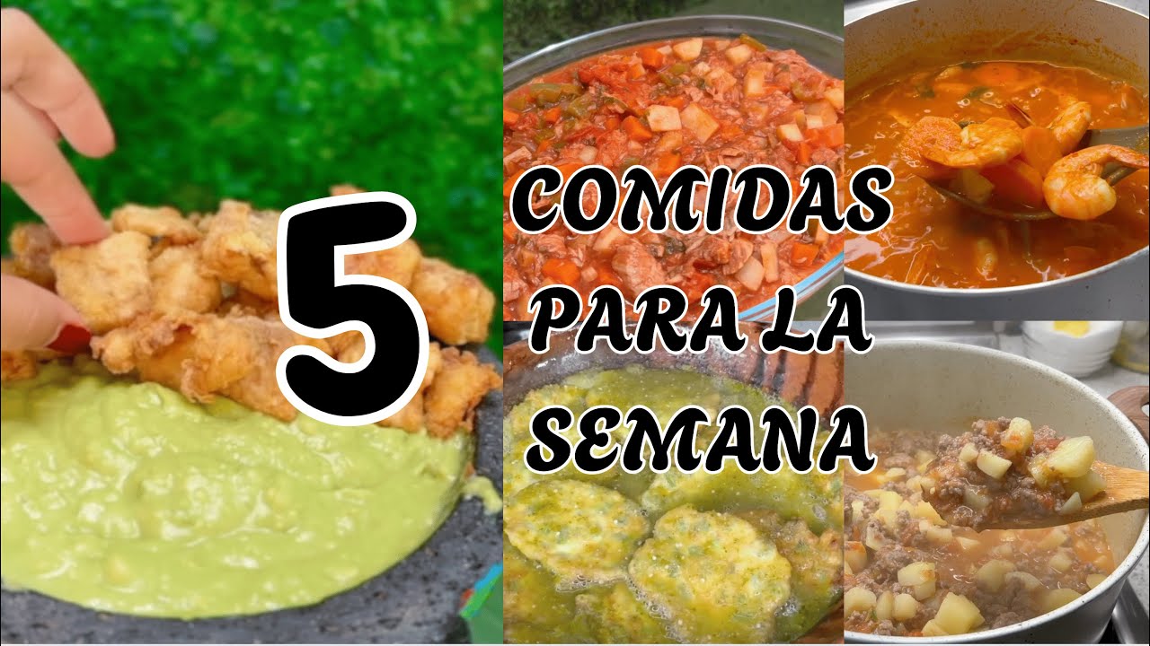 5 MEN&Uacute;S PARA LA SEMANA 💰 Recetas Caseras, F&aacute;ciles y ECON&Oacute;MICAS para Toda la Semana