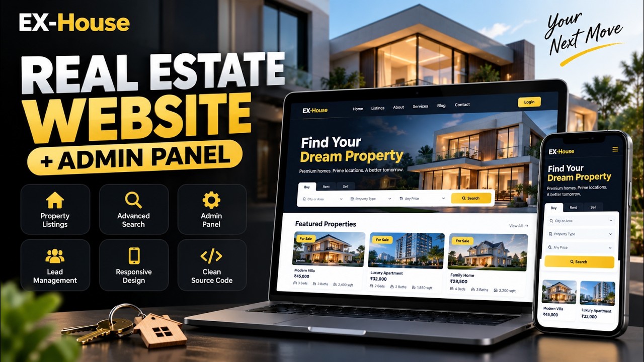 Modern Real Estate Website & Admin Panel | Complete Source Code