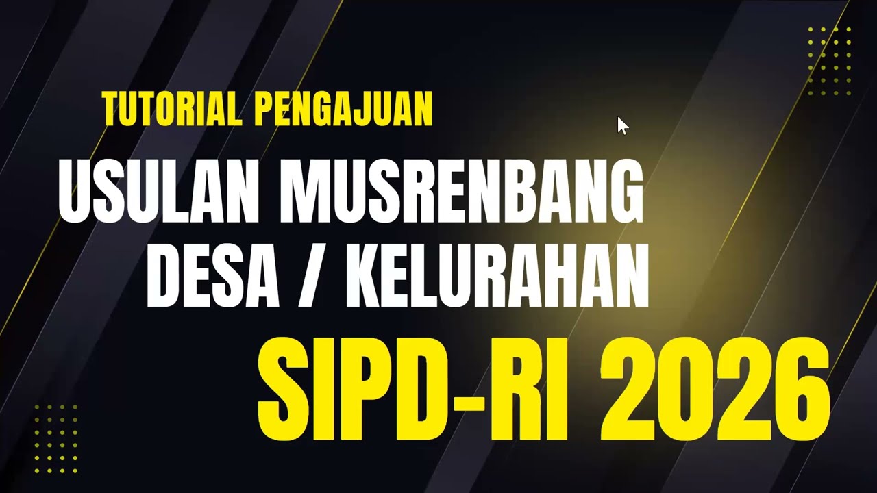 Tutorial Penginputan Usulan Langsung Masyarakat atau usulan Desa Kelurahan tahun 2026 dalam SIPD RI