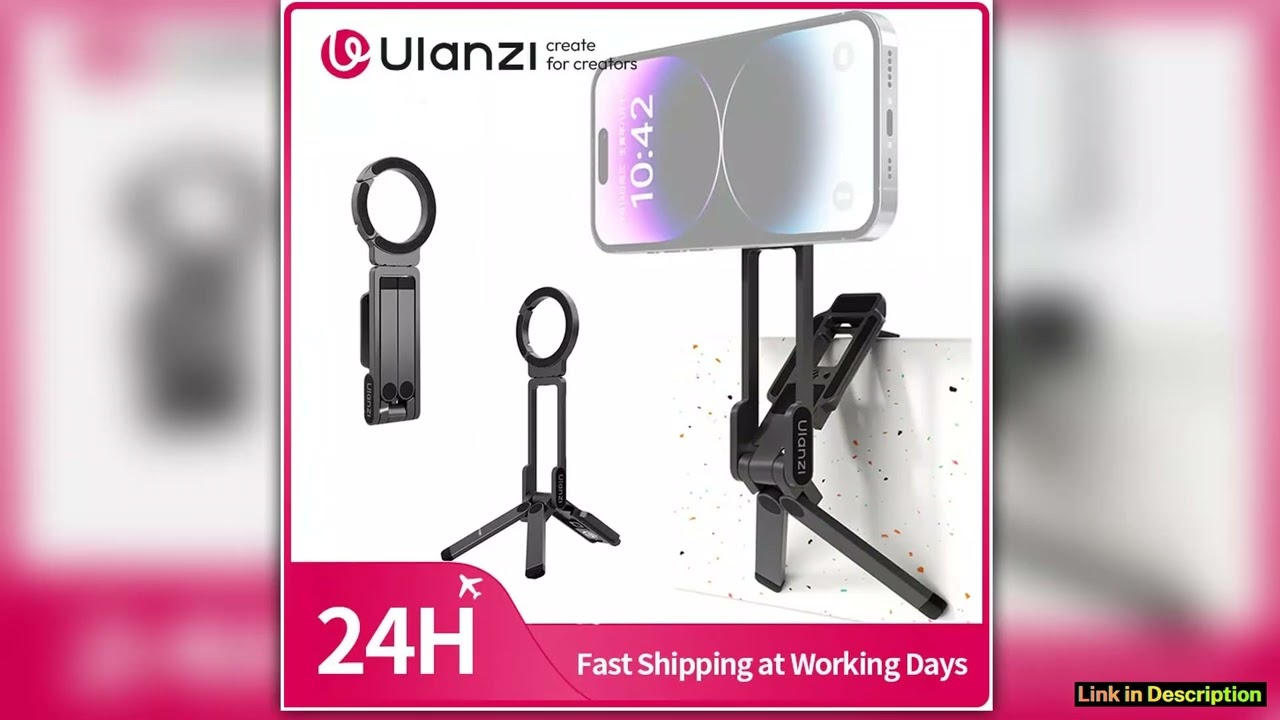 Ulanzi MA38 MagLock Phone Stand Magnetic Phone Stand for iPhone 16 15 14 13 with Hidden Hook for Sl