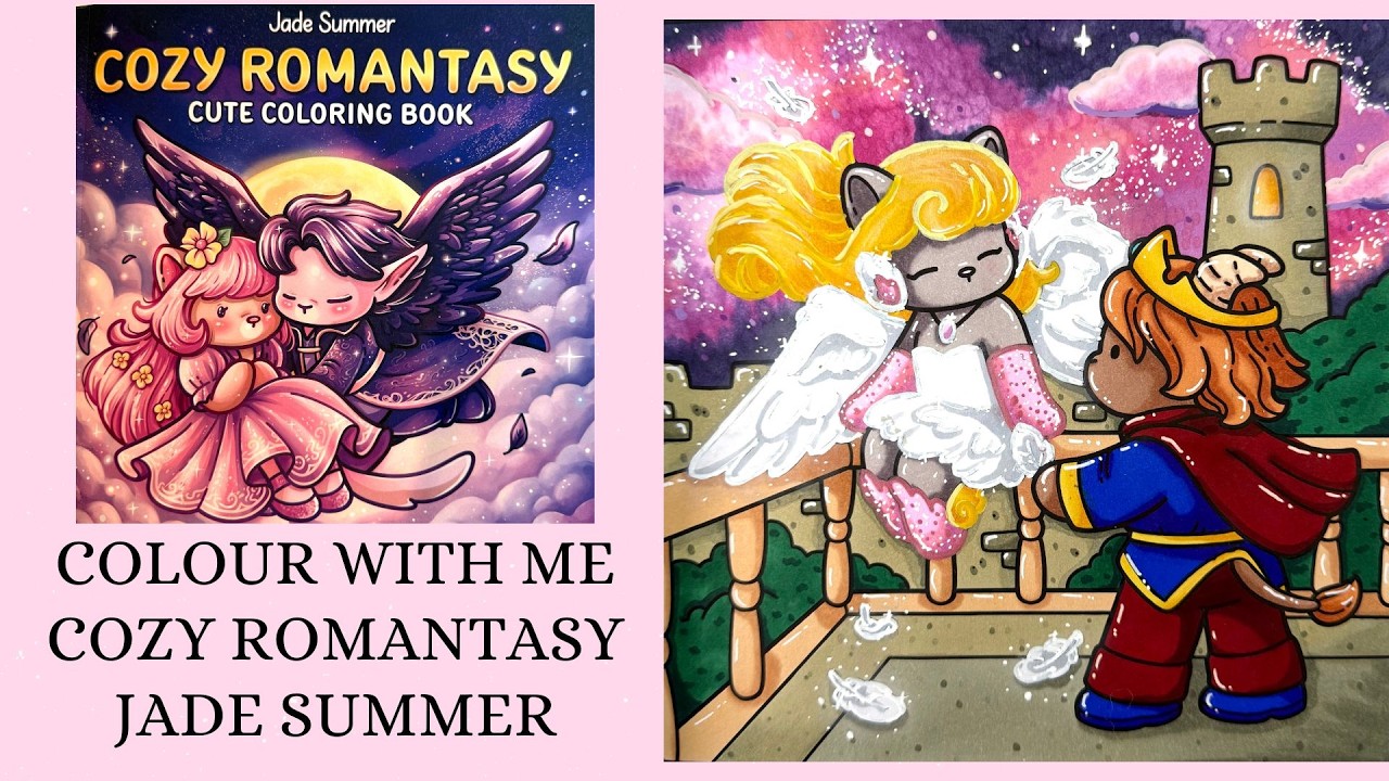 Heavenly meeting 🌸Cozy Romantasy Jade Summer 🌸 Cozy Colour with me 🌸 Tutorial 🌸Ohuhu alcohol markers