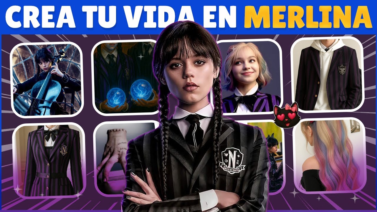 🔮 Crea tu vida en Nunca Más 🦇 | Quiz Interactivo de Merlina 🖤 #merlina 