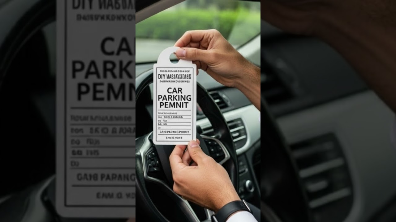 car parking permit sticker or dangler in Bangalore for community gateways by artsNprints.com