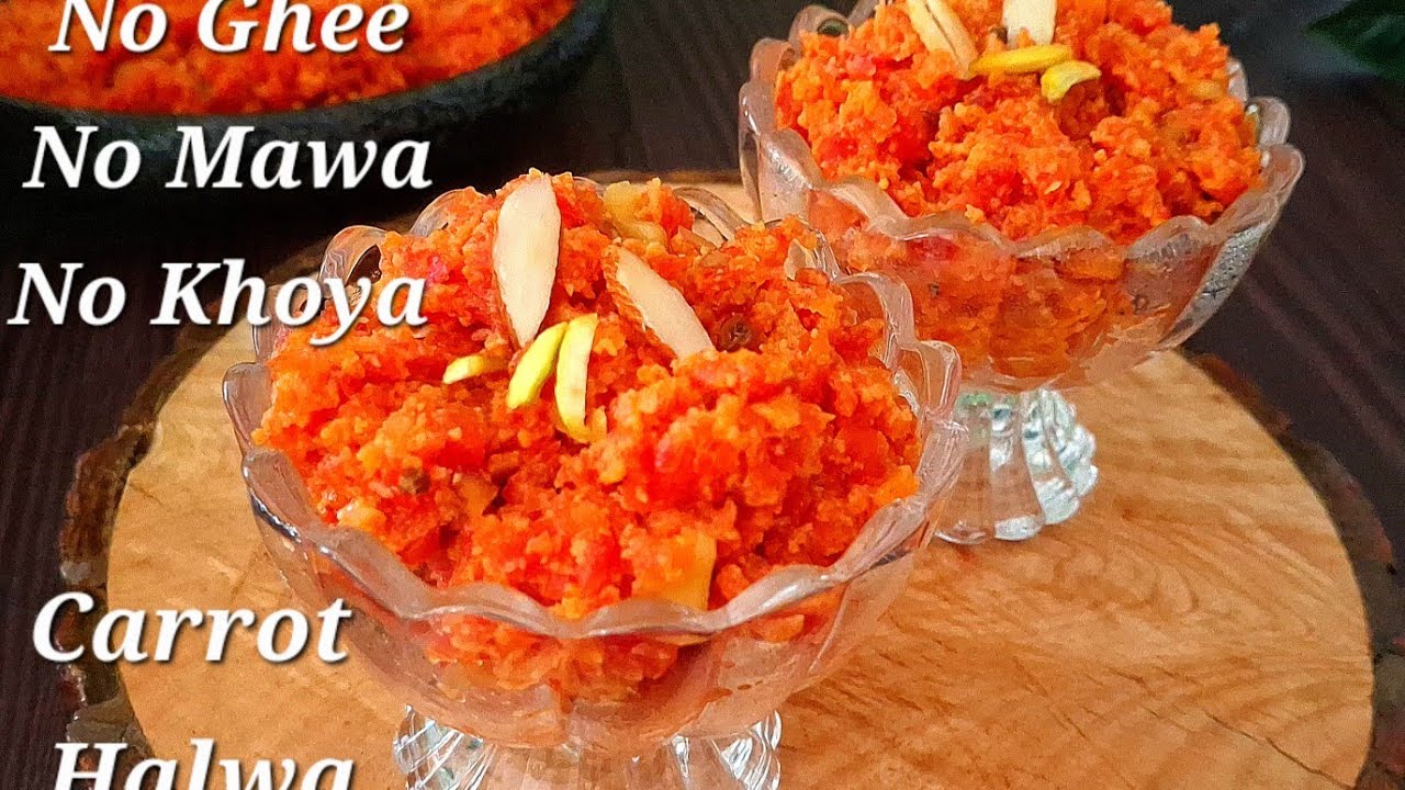 Carrot Halwa Without Ghee , Mawa Or Khoya | Gajar Ka Halwa Recipe 