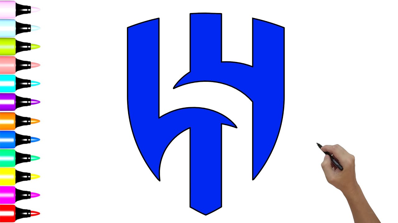 How to Draw the Al Hilal Saudi Football Club ! كيفية رسم نادي الهلال السعودي لكرة القدم ار