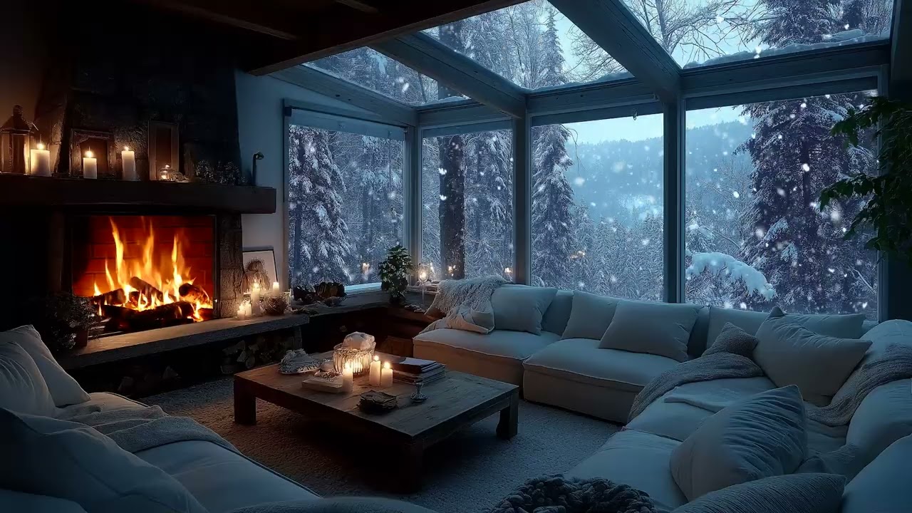 Snowfall Piano Nights with Gentle Melodies and Falling Snow for Deep Relaxation and Focus