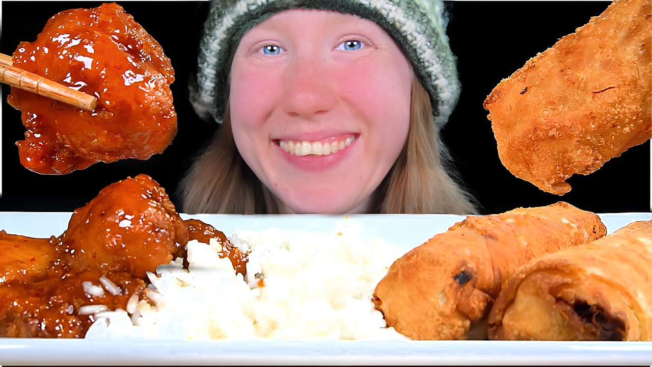 ASMR ORANGE CHICKEN MUKBANG EATING SOUNDS
