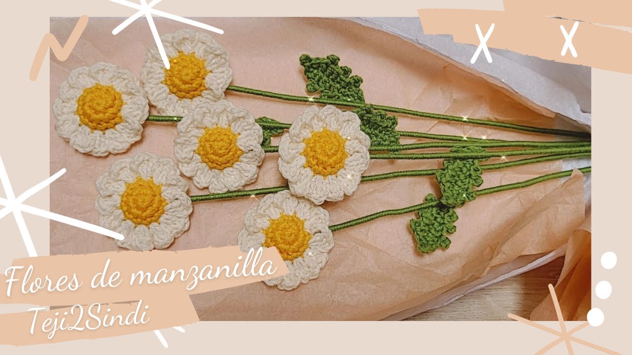 Puedes tejer HASTA 25 flores de manzanilla al día y VENDERLOS💰 | Teji2Sindi ♡