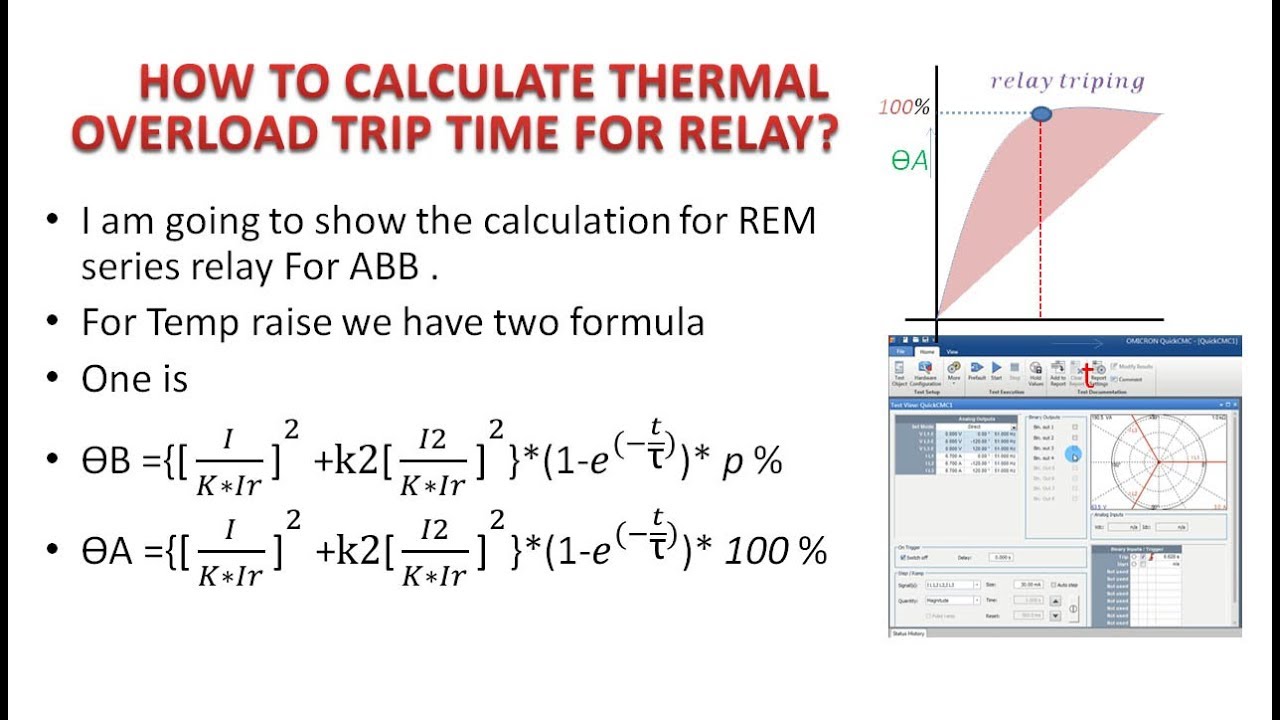 Motor Protection | HOW TO CALCULATE THERMAL OVERLOAD TRIP TIME FOR RELAY