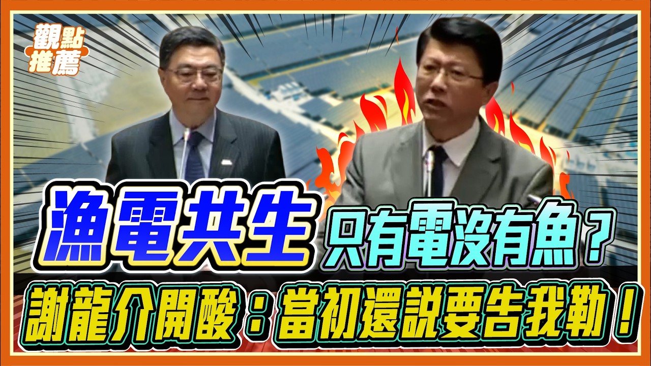 怒轟魚電共生變「魚死電生」！謝龍介打臉卓榮泰：兩年了 什麼都沒查不出來！｜品觀點