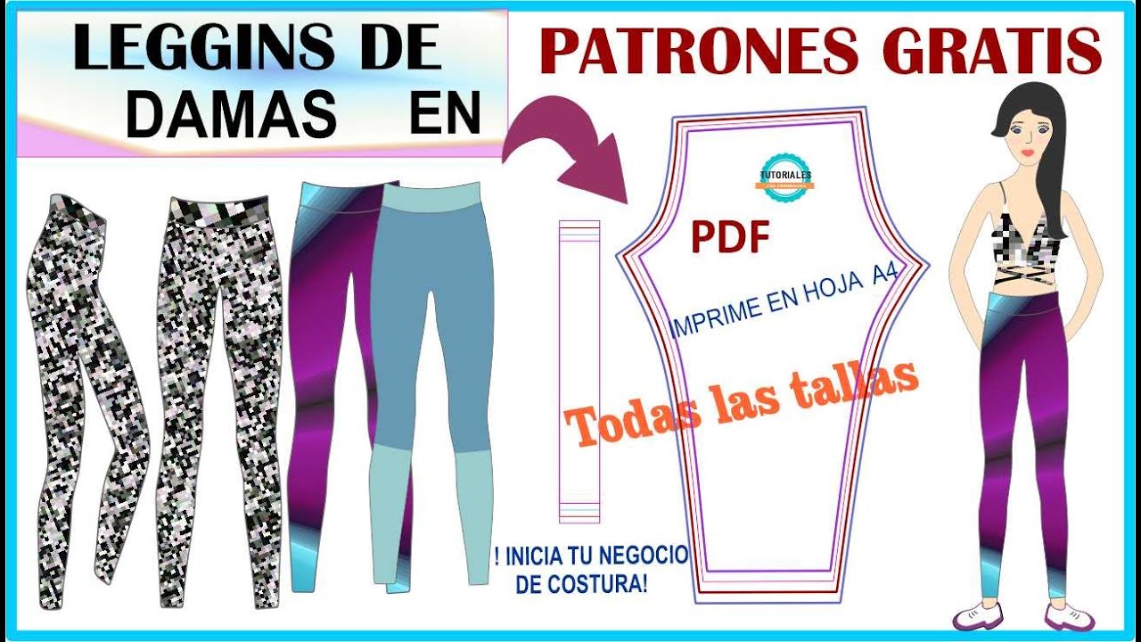 ✔️ PATRONES DE LEGGINS PARA DAMAS GRATIS - TODAS  LAS TALLAS