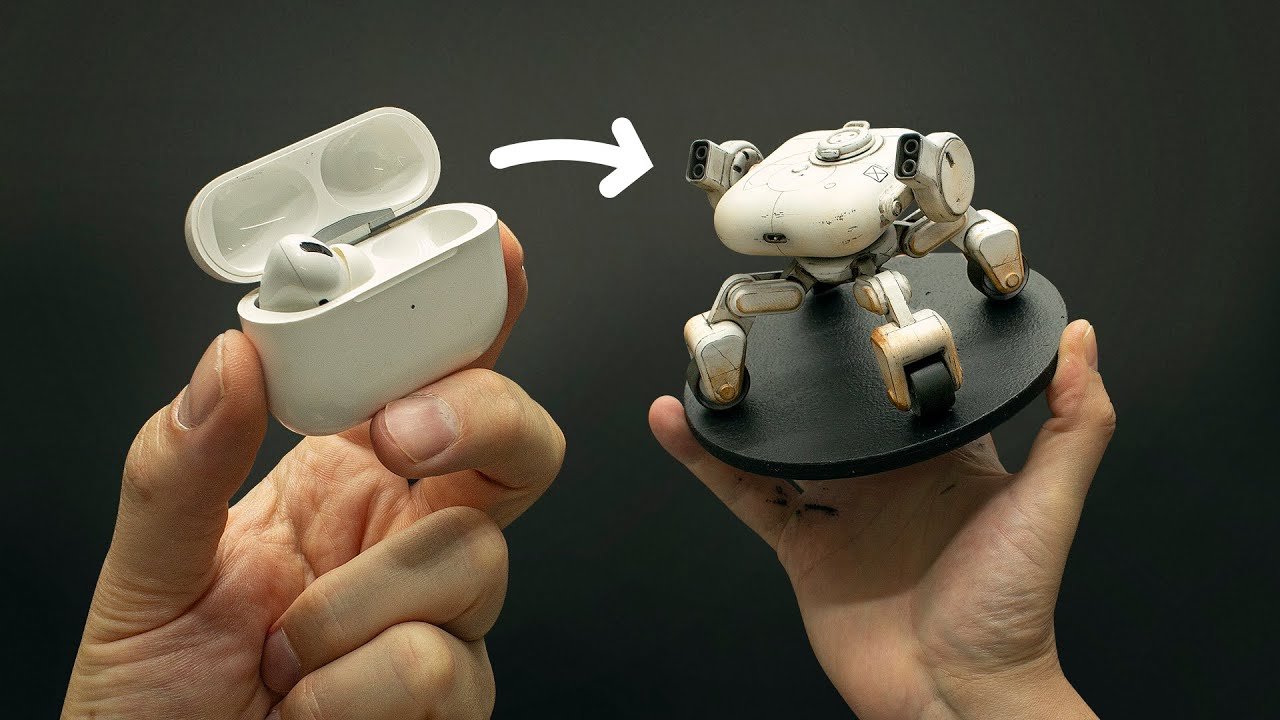Я построил крошечного робота из сломанного наушника AirPods!