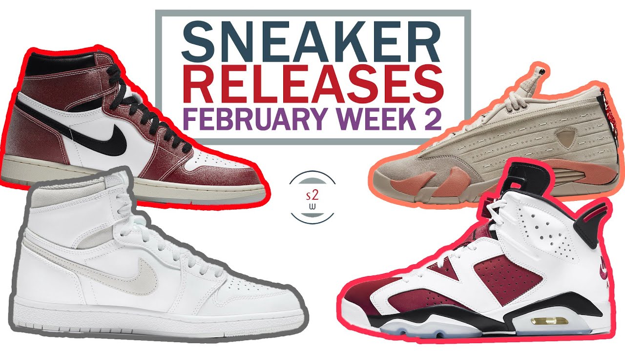February 2021 Sneaker Releases Week 2 || Jordan 1 &rsquo;85 Neutral Grey & Trophy Room, Jordan 6 Carmine