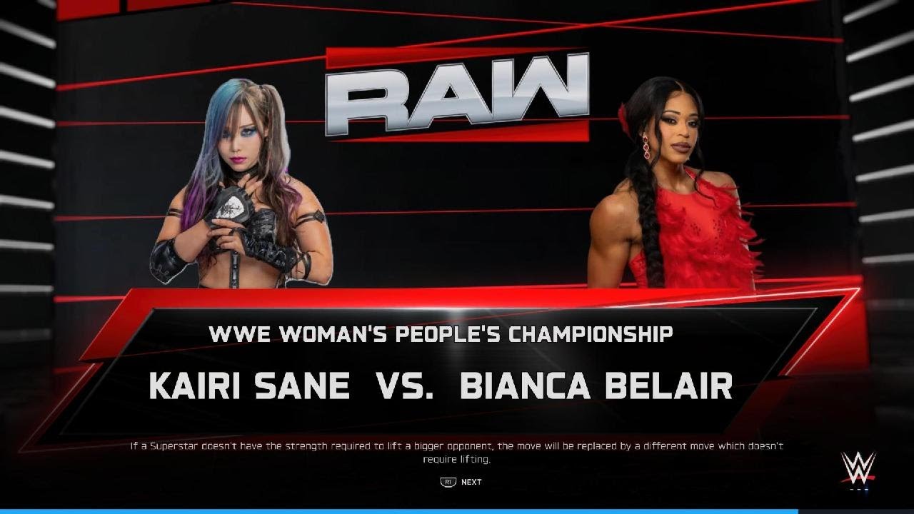 Kairi Sane Vs Bianca Belair for her WWE Woman's People's Championship