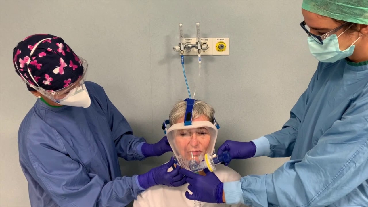 Ventilazione respiratoria: istruzioni CPAP con maschera fullface e generatore Venturi Easy-Vent