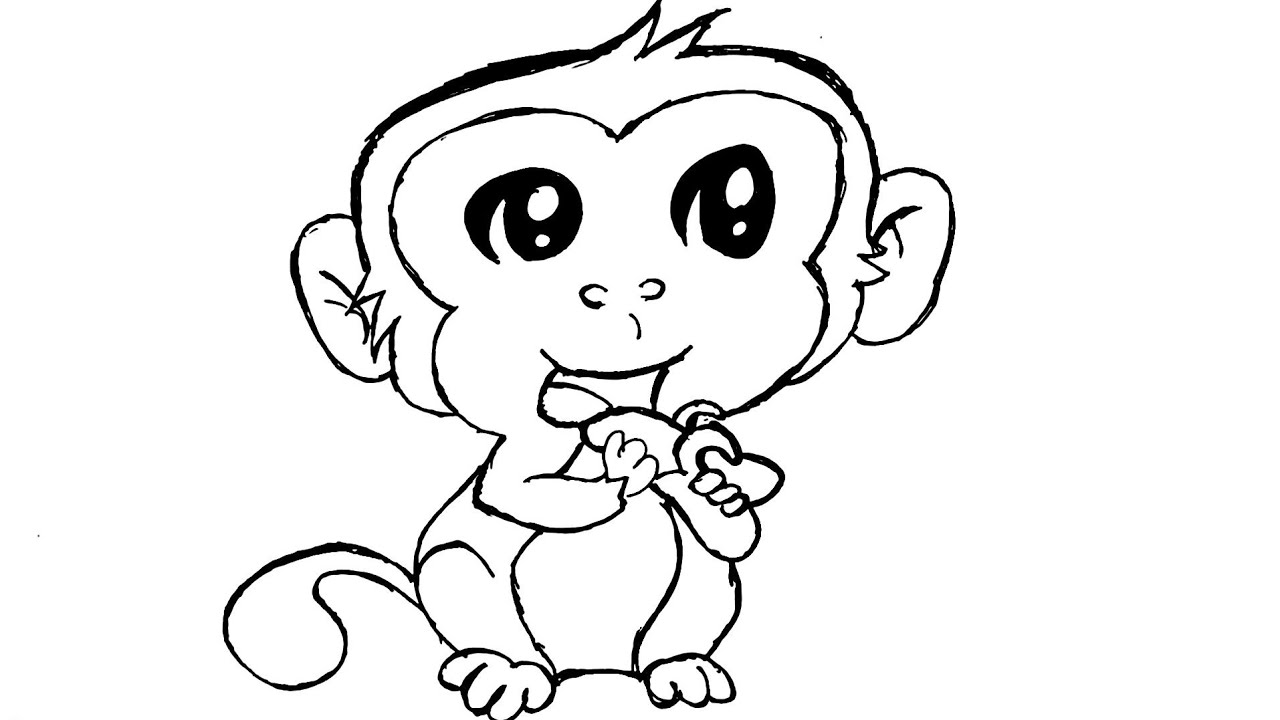 how do you Draw A Cute Baby Monkey easy drawing lessons