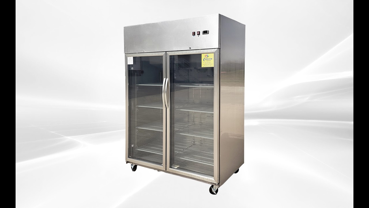 NSF Catering equipment - 55-inch 2-opening glass-door refrigerated display cabinet Top Mount E60ARG