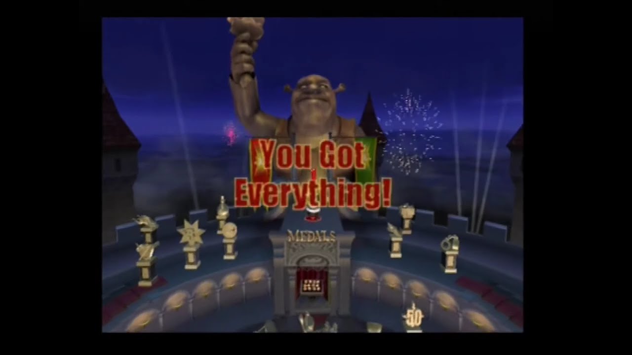 Shrek SuperSlam (PS2) All Characters, Costumes, Trophies and Arenas