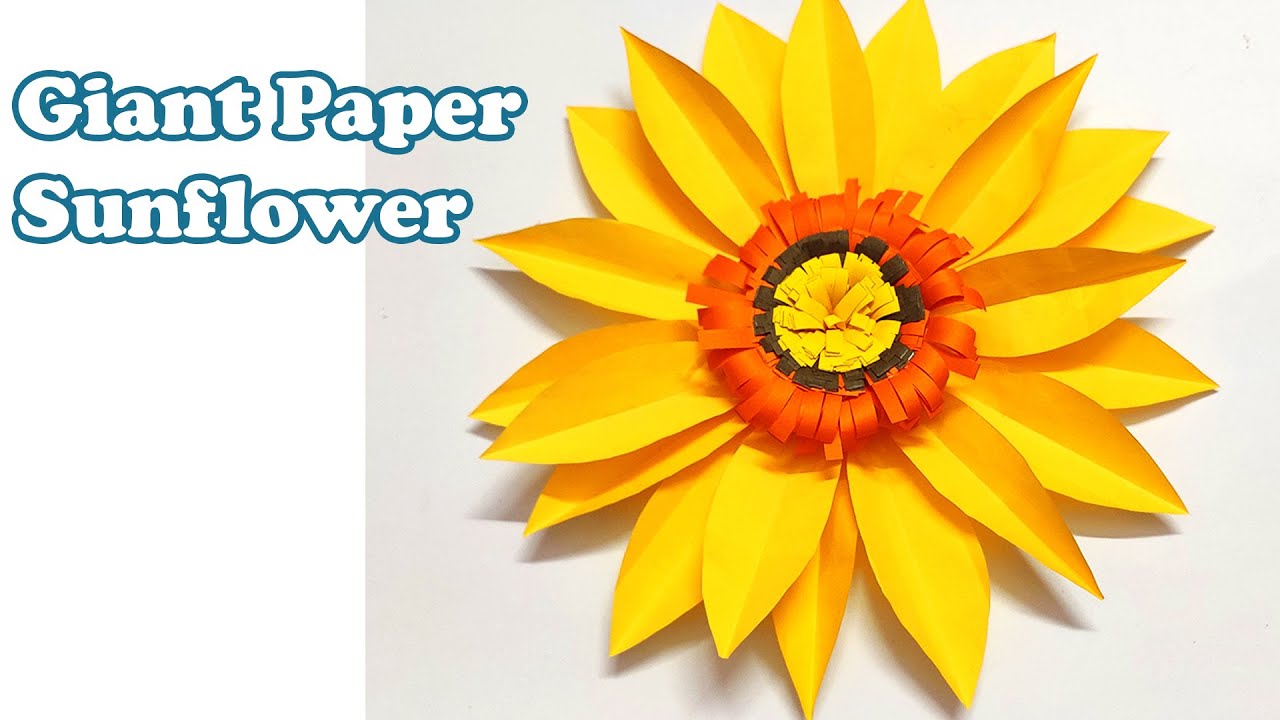 how to make giant sunflower | Paper Sunflower Wall hanging | Room Decor ideas