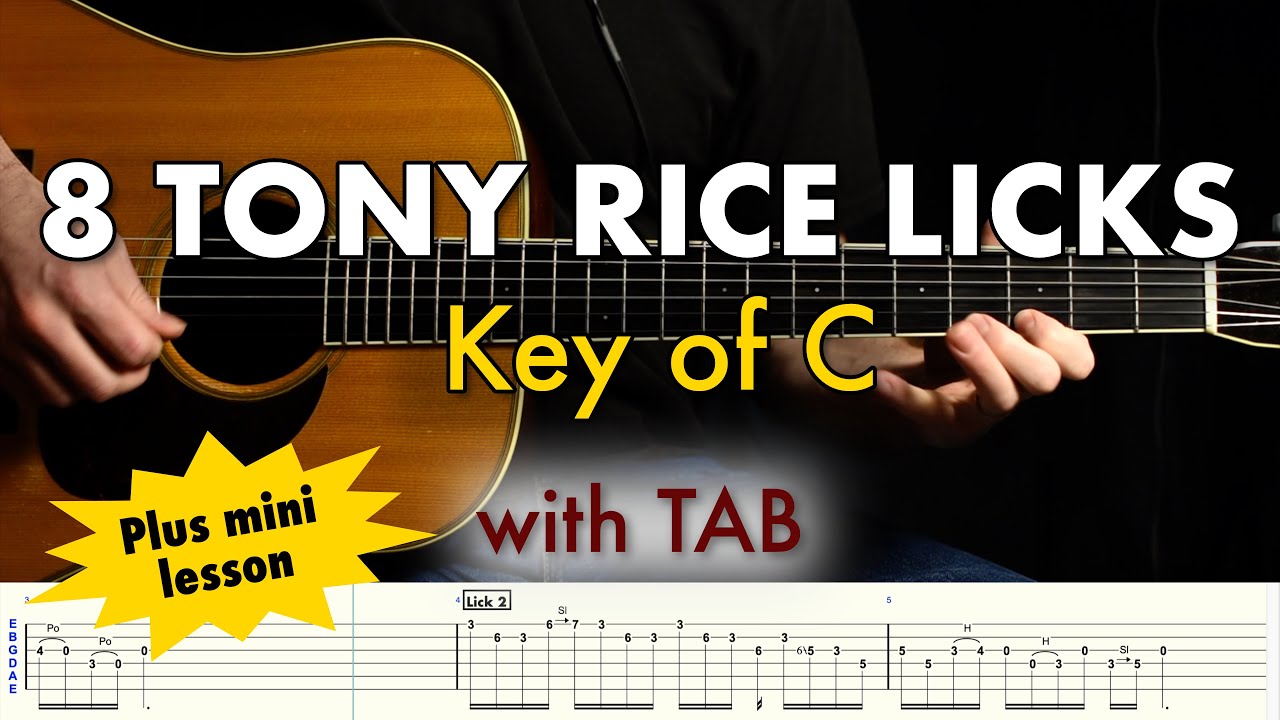 8 Tony Rice Licks in C // Bluegrass Guitar Lesson w/ TAB