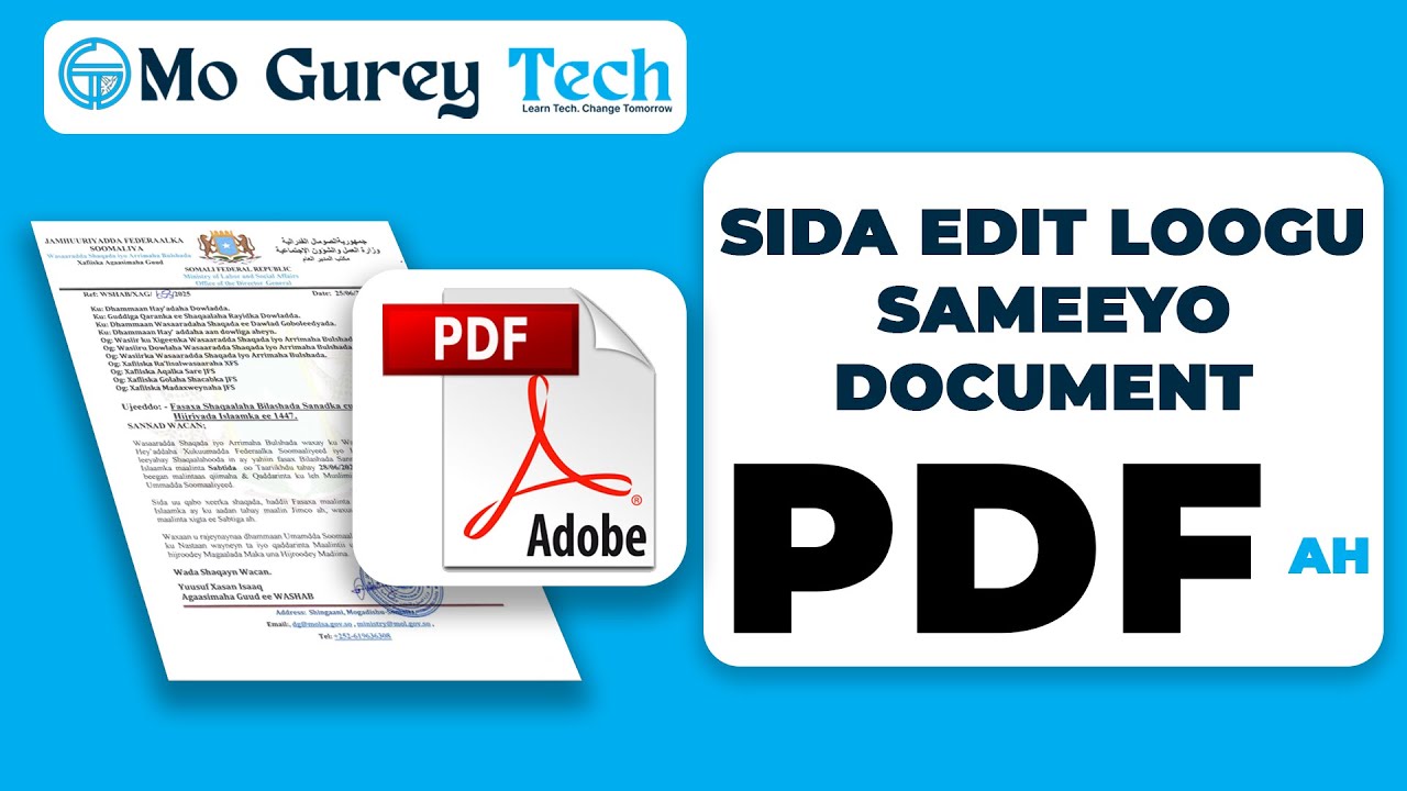 Sida edit loogu sameeyo document PDF ah | How to Edit Pdf Document