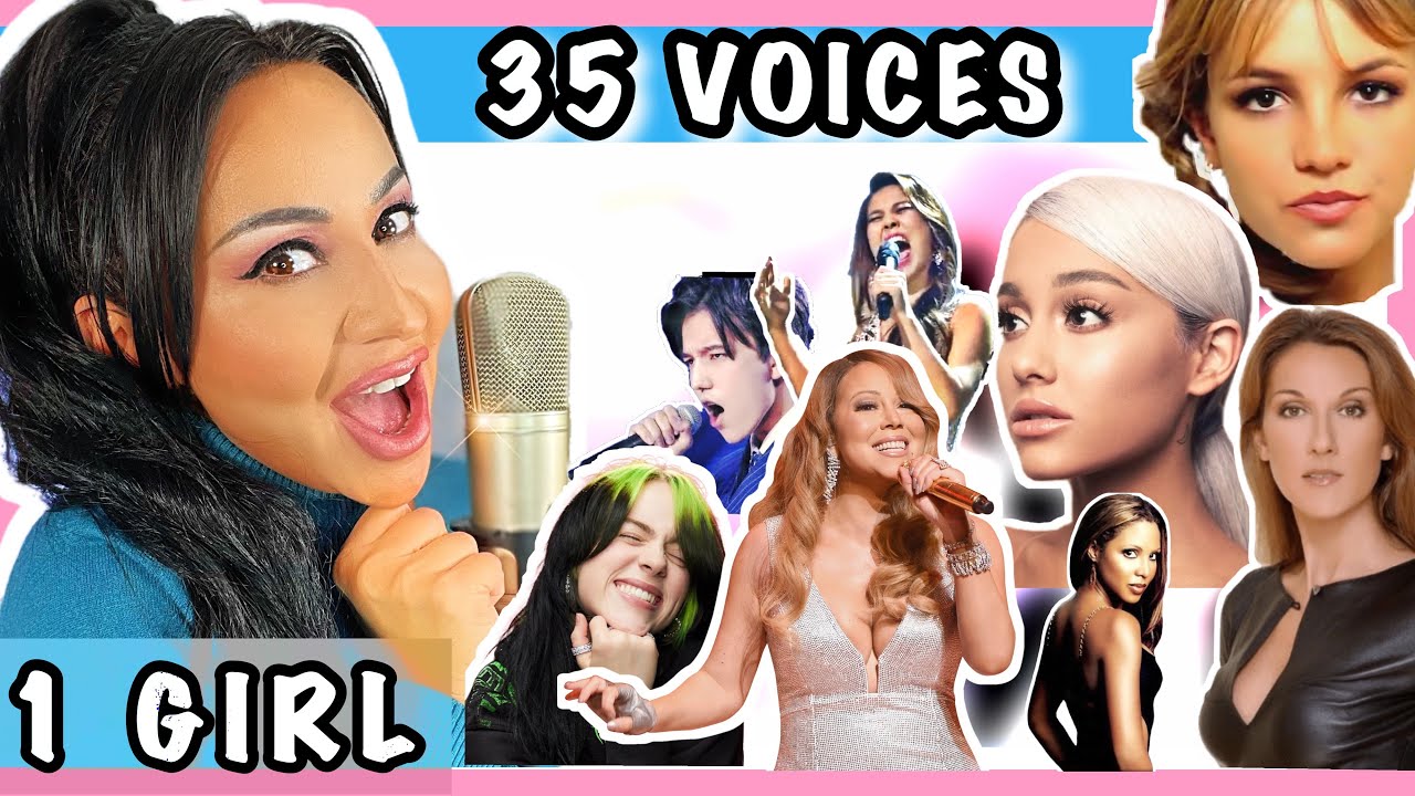 ONE GIRL 35 VOICES (Celine Mariah Britney Ariana Grande Dimash SoHyang) - FAMOUS Singers Impressions