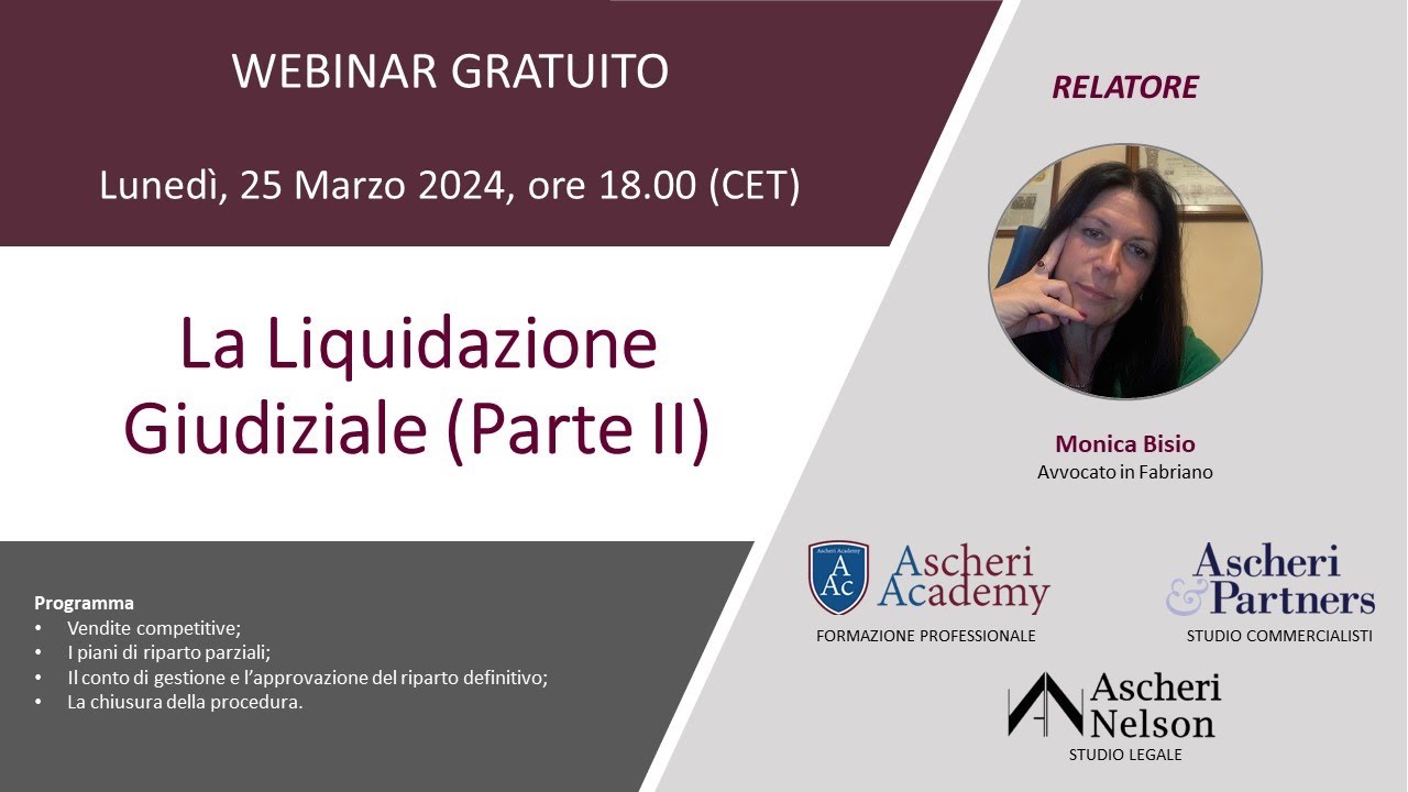 Webinar: La liquidazione Giudiziale (Parte II)