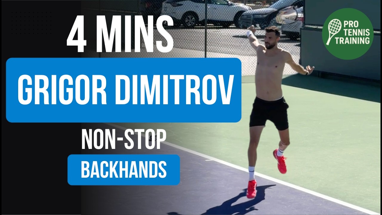 Grigor Dimitrov One-Handed Backhands (Court Level View)