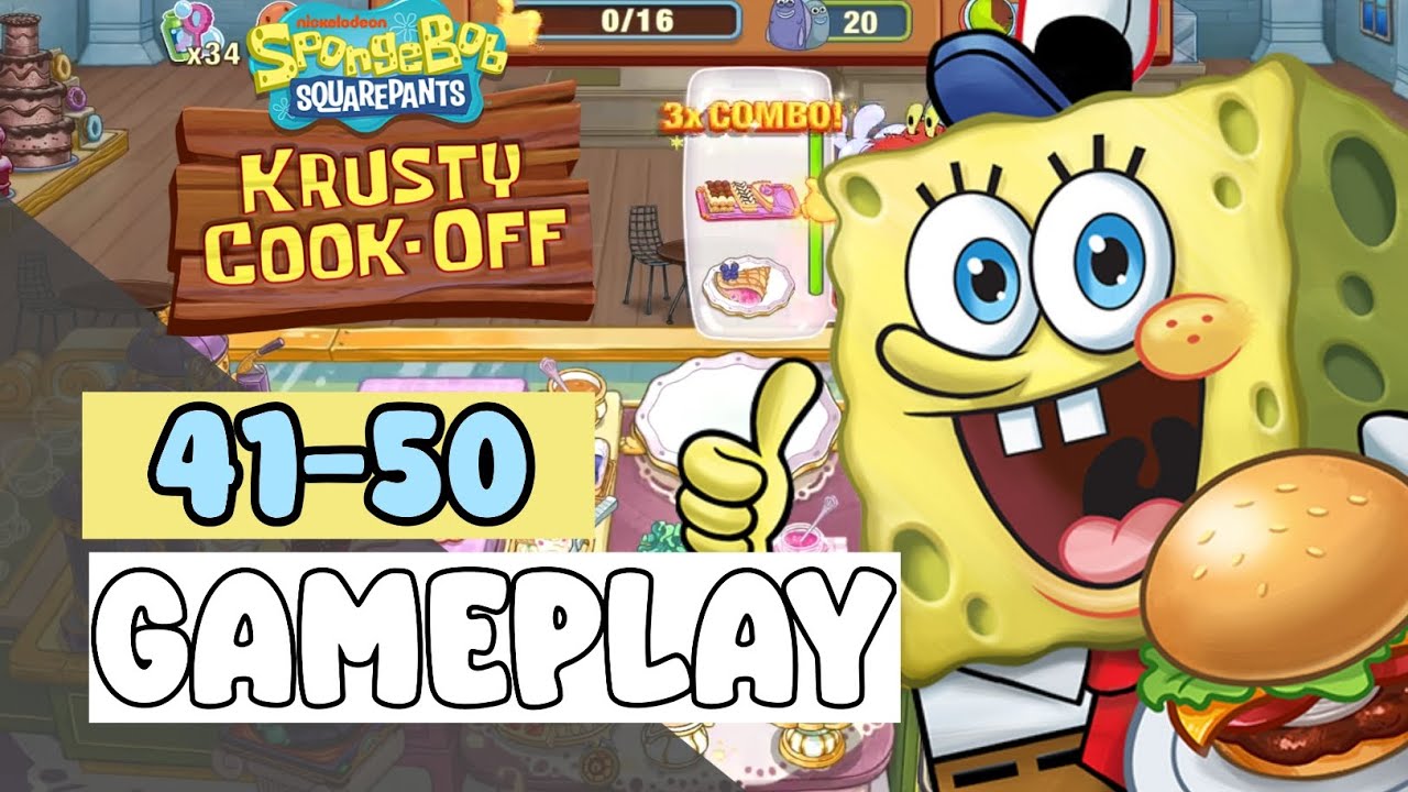 SISYPHEAN SWEETS ISLAND IN THE SKY Level 41-50 - SpongeBob: Krusty Cook-Off - Gameplay Walkthrough