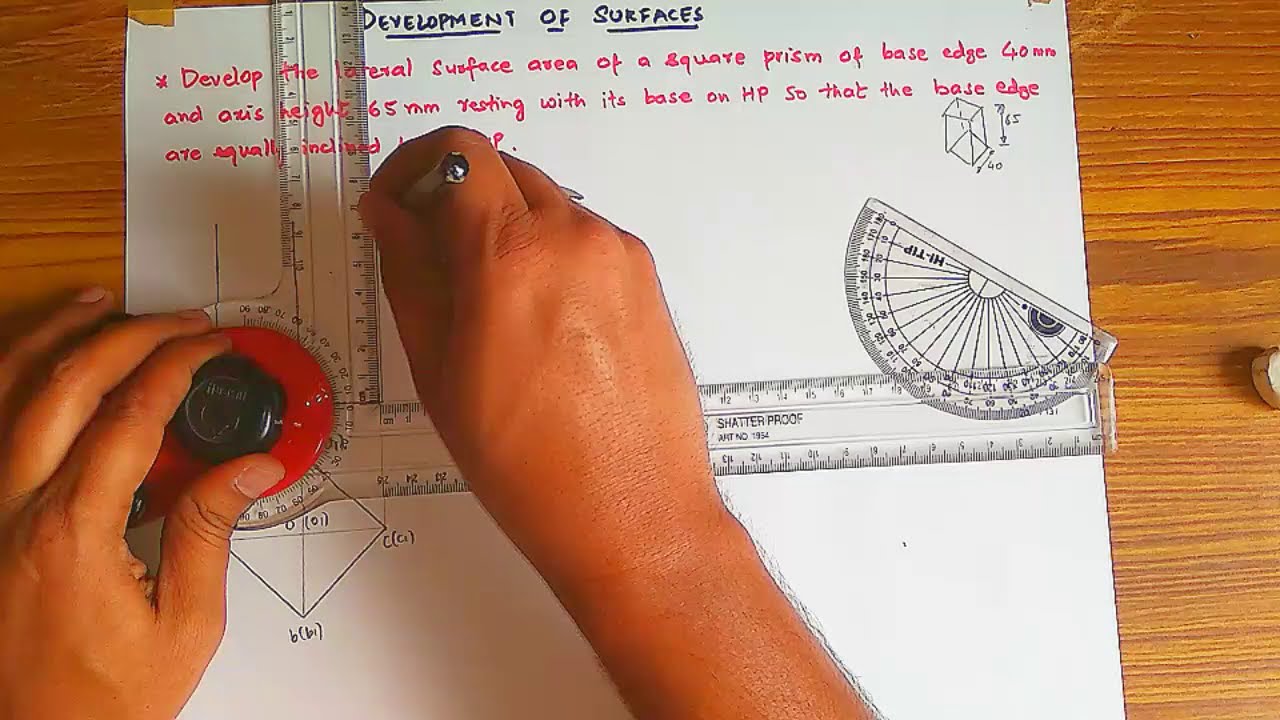 Solution No 1|How to draw Development of Surface of Square Prism|100% Trick (English) by M.A.Mehboob