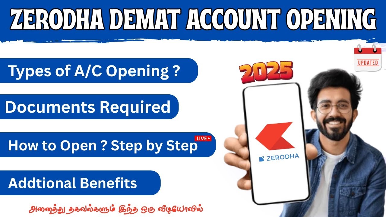 Zerodha Free Demat Account Opening Tamil |  100% Approval | Step by Step Tamil Guide 2025