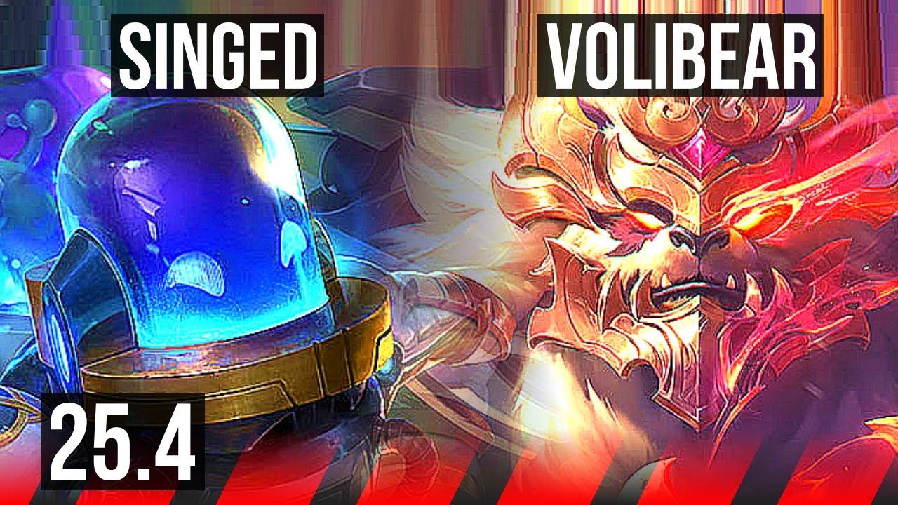 SINGED vs VOLIBEAR (TOP) | Rank 13 Singed | EUNE Master | 25.4