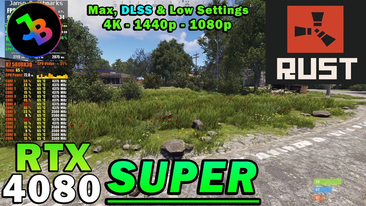 RUST 2024 | RTX 4080 Super | Ryzen 7 5800X3D | 4K - 1440p - 1080p | Max & Low Settings