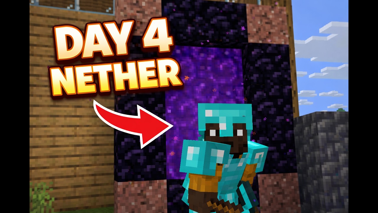 Day 4 Minecraft Survival… I'm coming to the Nether 💀