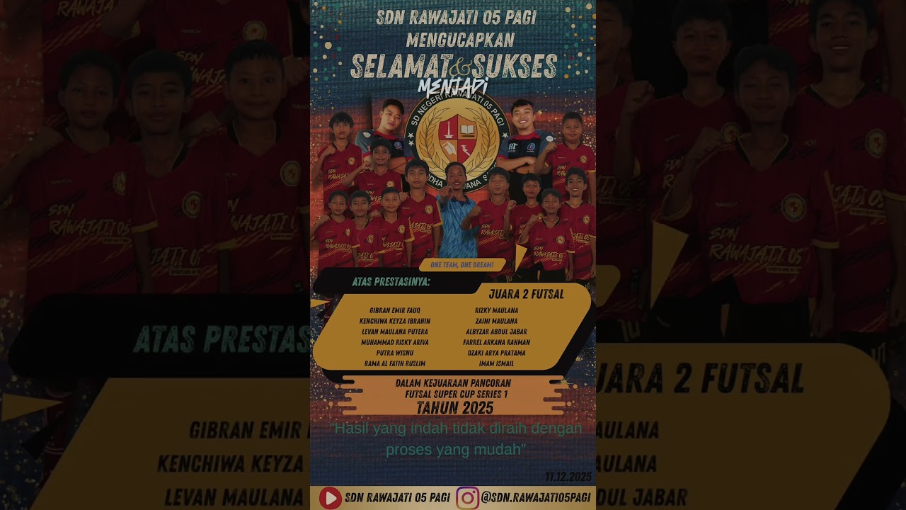 Prestasi Kejuaraan Pancoran Futsal Super CUP Series 1 2025 #sekolah #sd #prestasi #fypシ #viral #fyp