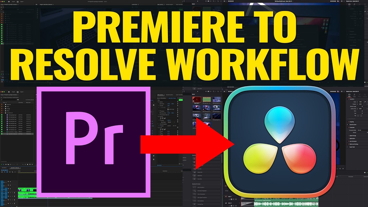 Рабочий процесс Premiere Pro в DaVinci Resolve (И КАК УСТРАНИТЬ ПРОБЛЕМЫ С МЕДИАФАЙЛАМИ В АВТОНОМ...
