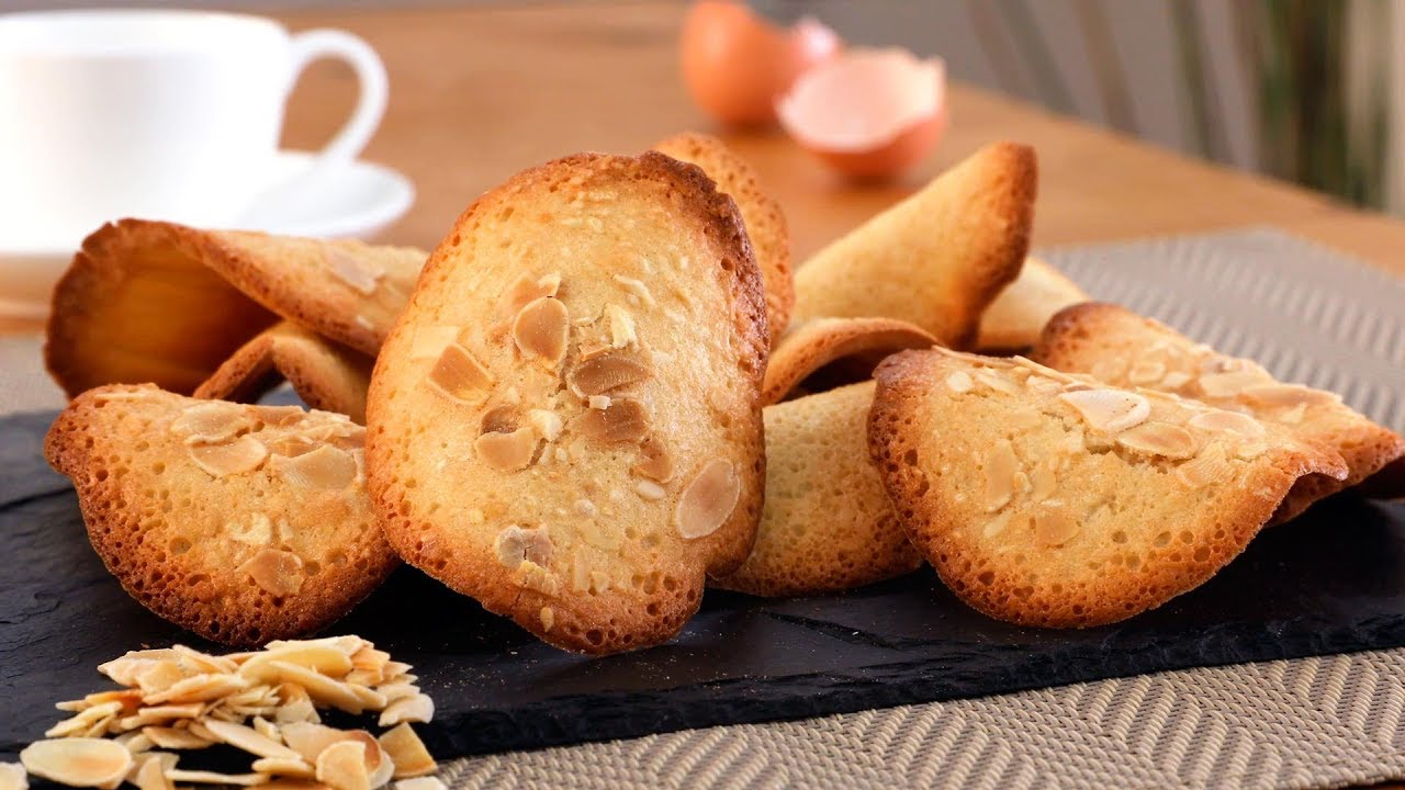 Tejas de almendras crujientes - Cocinatis