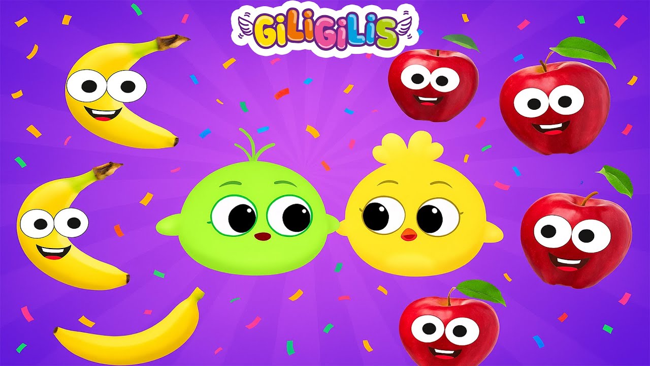 Fruit Fun with Giligilis 🍎 Learn Colors, ABCs, Animals & Songs in One Exciting Cartoon for Kids