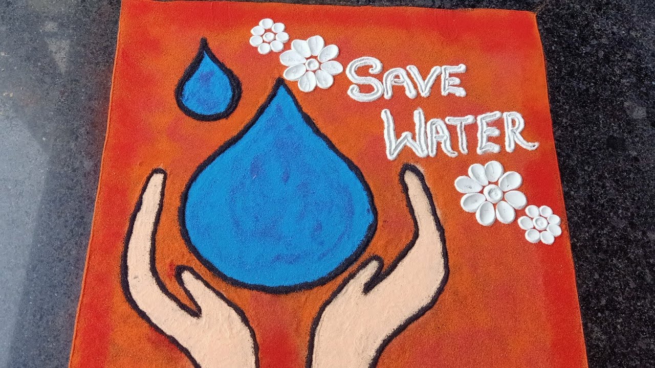 beautiful save water save tree save environment Rangoli by anuradha Sahu.😊