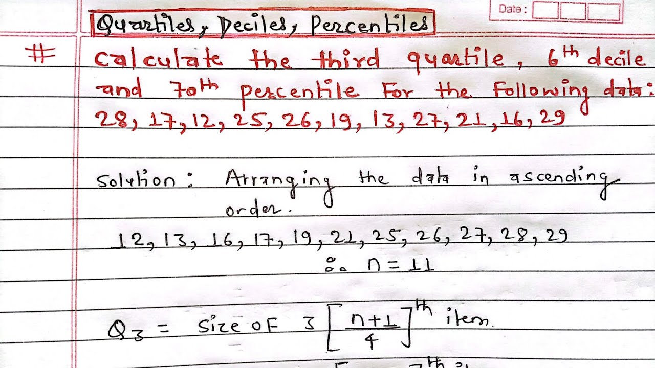 Quartiles, Deciles and Percentiles in statistics || Quartiles || Deciles || Percentiles ||statistics