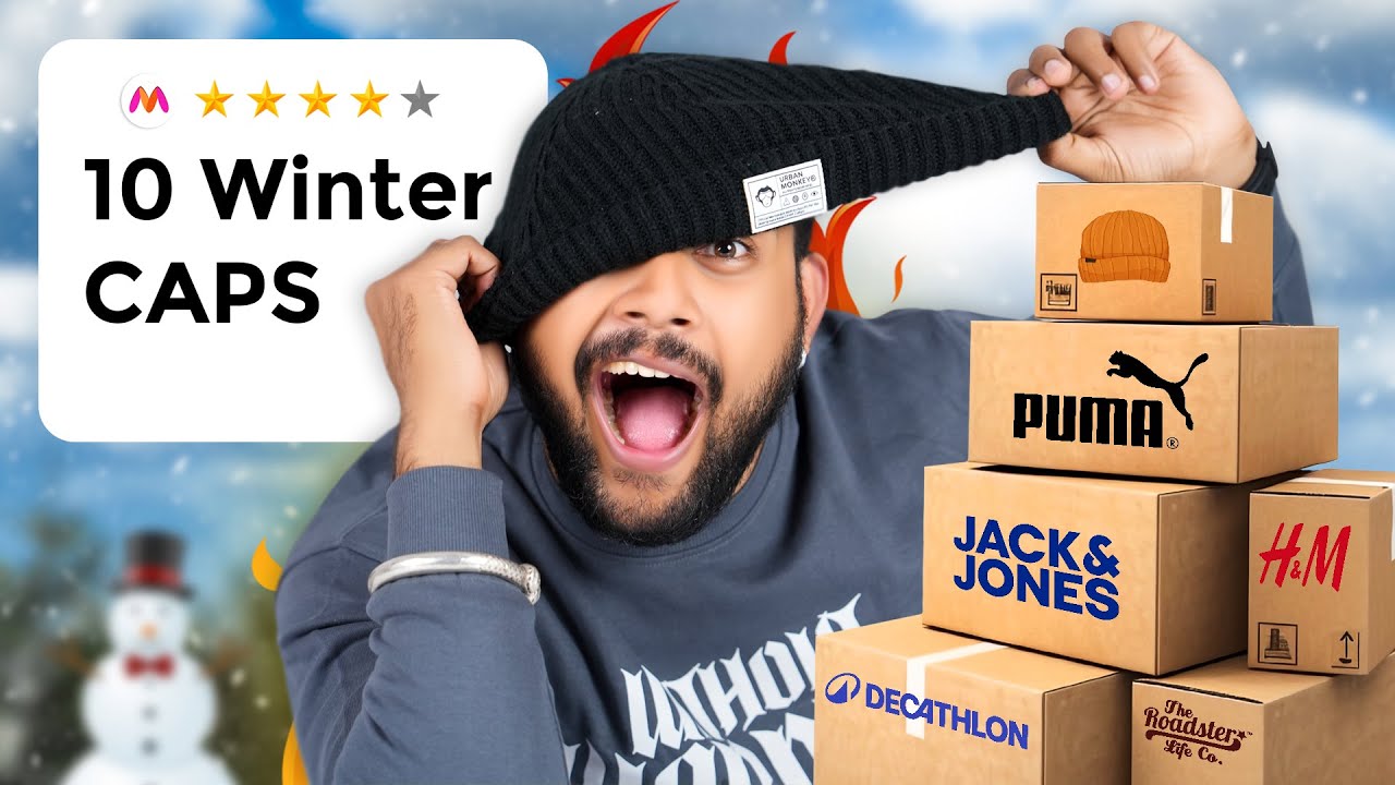 10 Best Winter Beanie Cap for Men 🔥 H&M, Roadster Myntra Cap Haul 2025 | ONE CHANCE