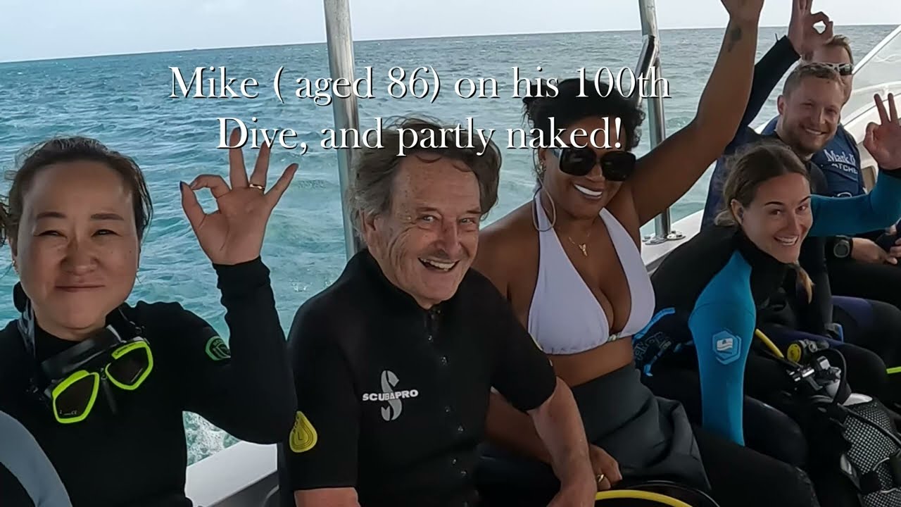 Mike (Aged 86) does his 100th nearly naked dive in Mauritius @oceandivermu