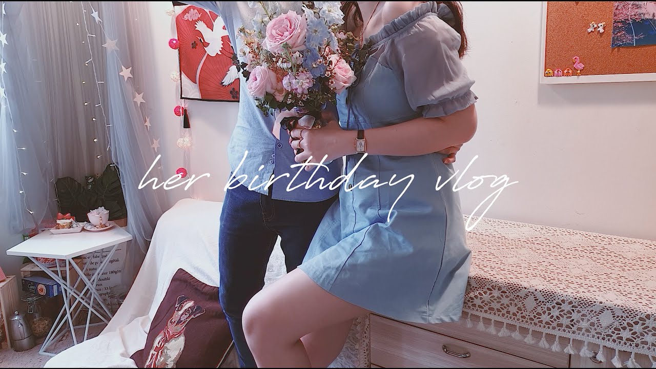 ENG) Her Birthday - Vlog #04 | flower, cake, card, gift & hotpot dinner