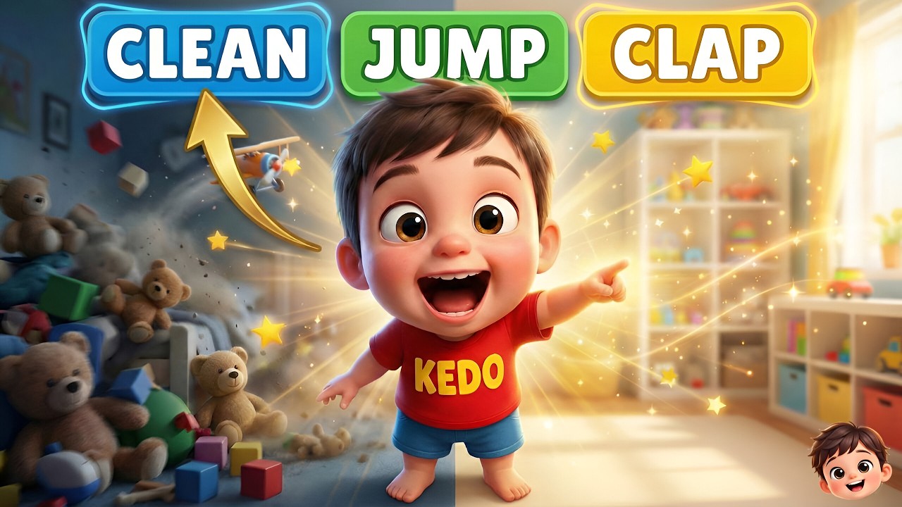 Clean Up Song with Kedo 🧸 | Pick Toys, Clap & Tidy Up! | Kids Action Song