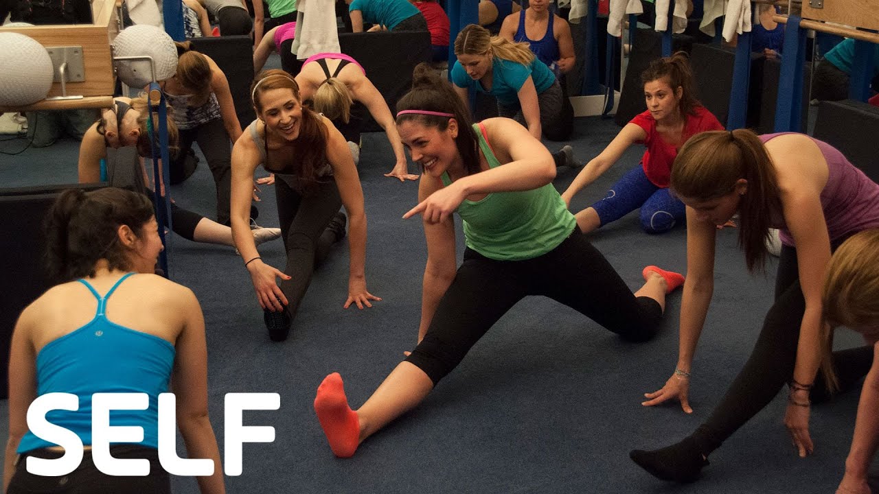 Laura Prangley on Physique 57 Barre Class&ndash;Comedians Try Hot New Workouts&ndash;SELF's Girl vs. Sweat
