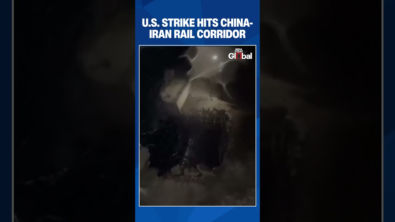 U.S. Strikes Damage Iran Railway Bridge Linking China And Russia Through Key Trade Corridor |#shorts
